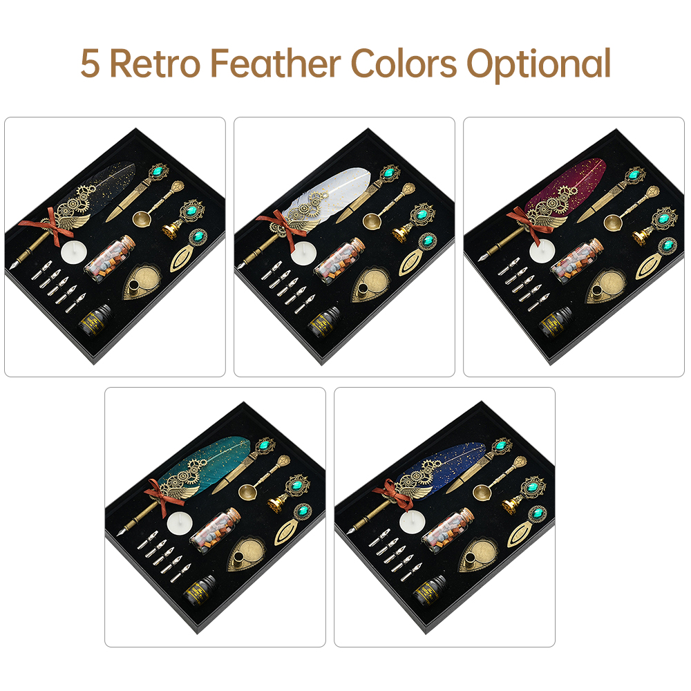 Vintage Feather Pen and Ink Se - Waxing Kit Home บทวิจารณ์และราคา