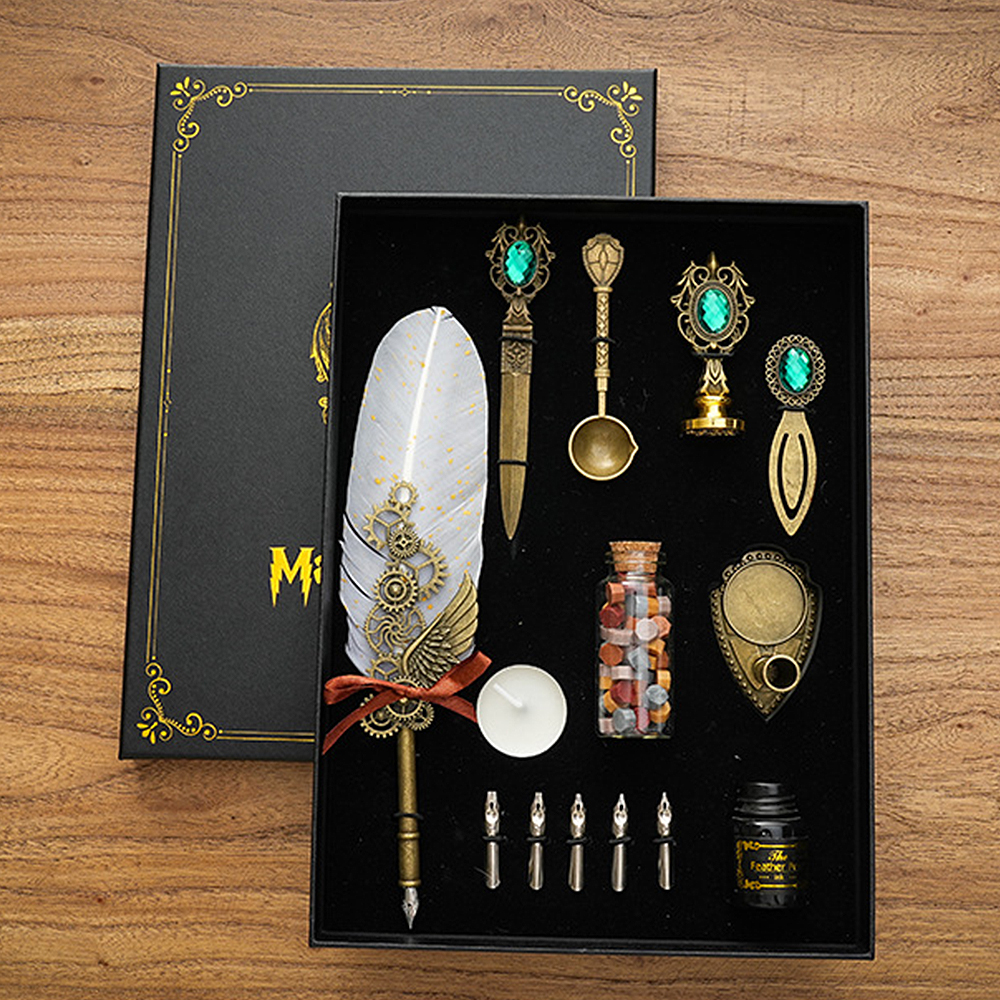 Vintage Feather Pen and Ink Se - Waxing Kit Home บทวิจารณ์และราคา