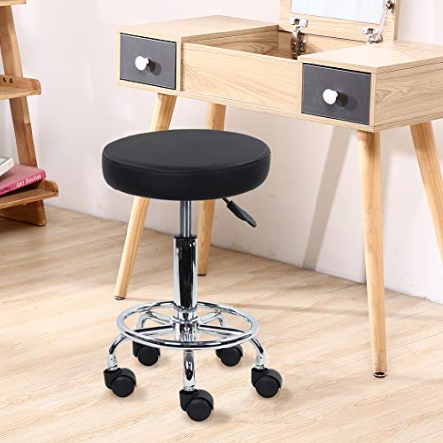 PU Leather Round Rolling Stool - Spa & Wellness Center Hotel Solverde บทวิจารณ์และราคา